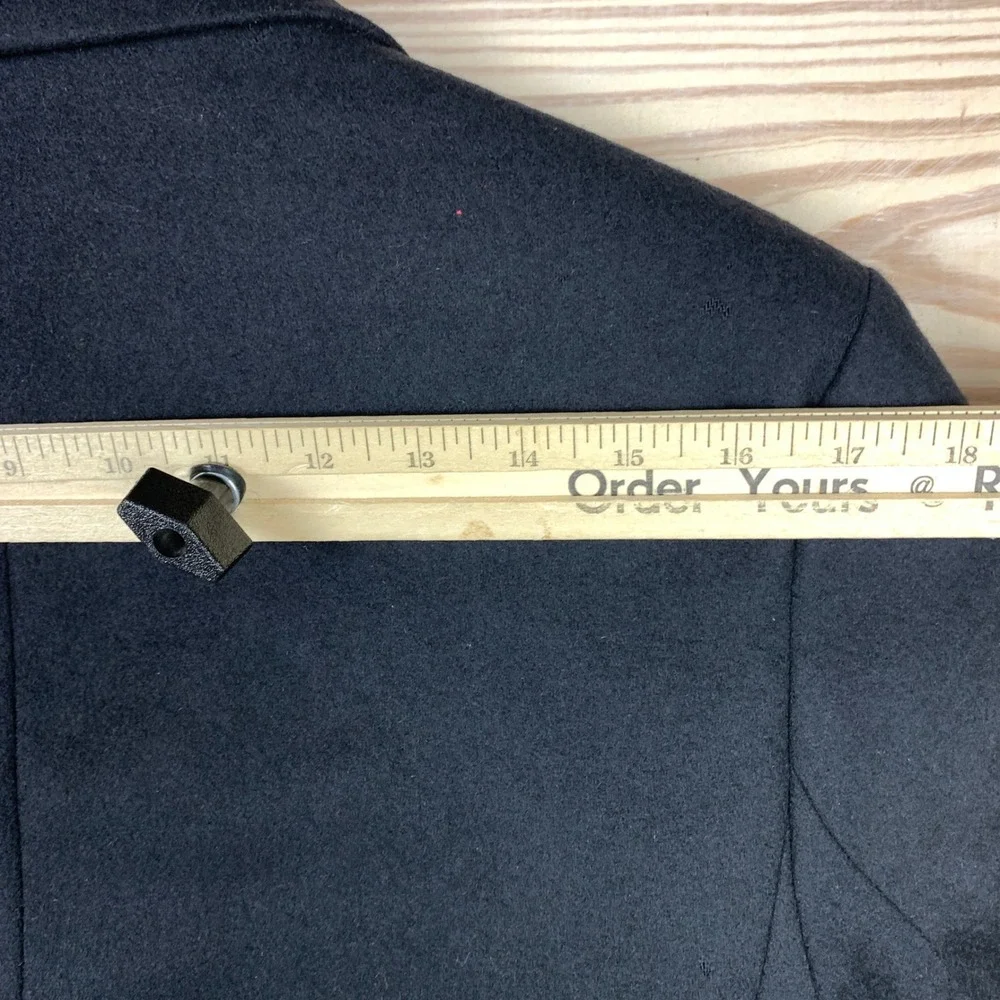 L.L. Bean Blazer Mens 38-REG Navy Blue Wool Cashmere Suede Elbow Patch